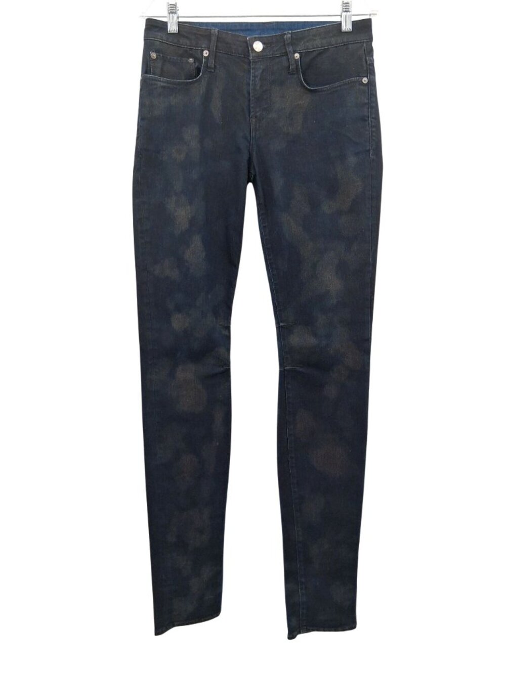 Helmut Lang Layered Dye Skinny Jeans Size 28 Dark Wash Cotton Blend Made In USA